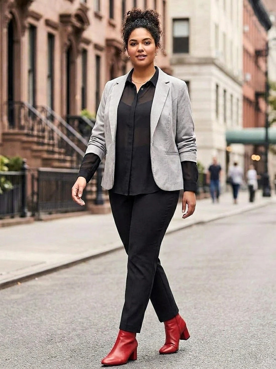 Lane Bryant Jackets & Blazers - Lane Bryant Striped Blazer in Gray Size 14 Like New